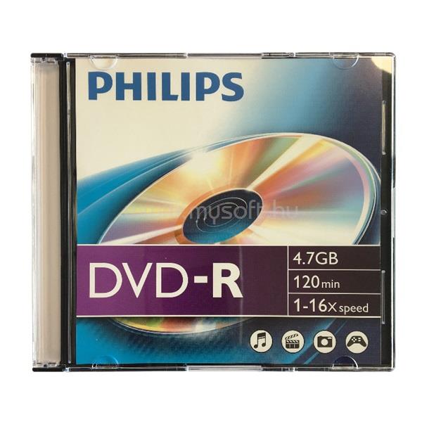 PHILIPS DVD-R 4,7 GB 16x slim tokos DVD lemez