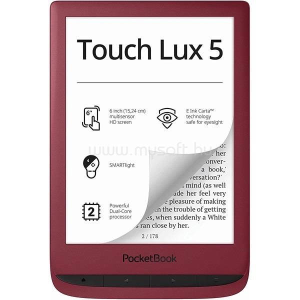 POCKETBOOK LUX5 6" E-Book olvasó (piros)