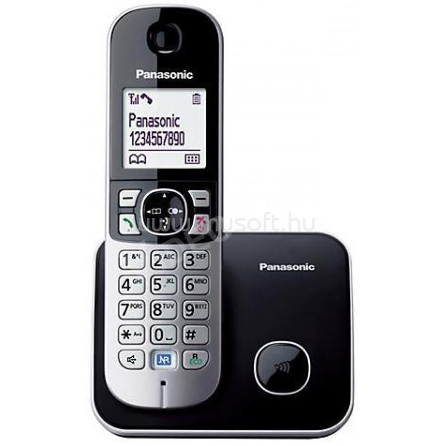 PANASONIC KX-TG6811PDB fehér háttérvil. kihangosítható hívóazonosítós fekete dect telefon