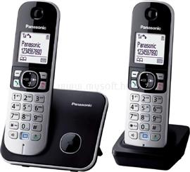 PANASONIC KX-TG6812PDB DUO fehér háttérvil. kihangosítható hívóazonosítós fekete dect telefon KX-TG6812PDB small