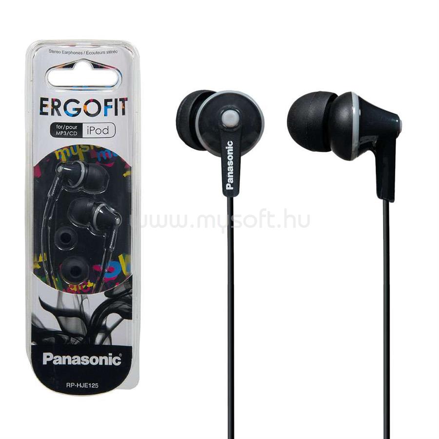 PANASONIC RP-HJE125E-K vezetékes fülhallgató (fekete)