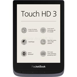 POCKETBOOK e-Reader - Touch HD 3 Metálszürke (6", Cpu: Dual-Core 1GHz, 512MB, 16GB, 1500mAH, wifi, mUSB) PB632-J-WW small