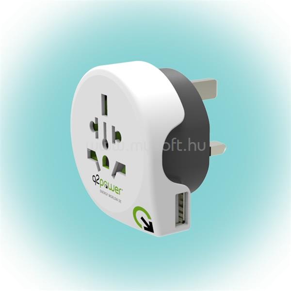 Q2POWER Q2WUK-USB Világ - Egyesült Királyság USB utazó adapter