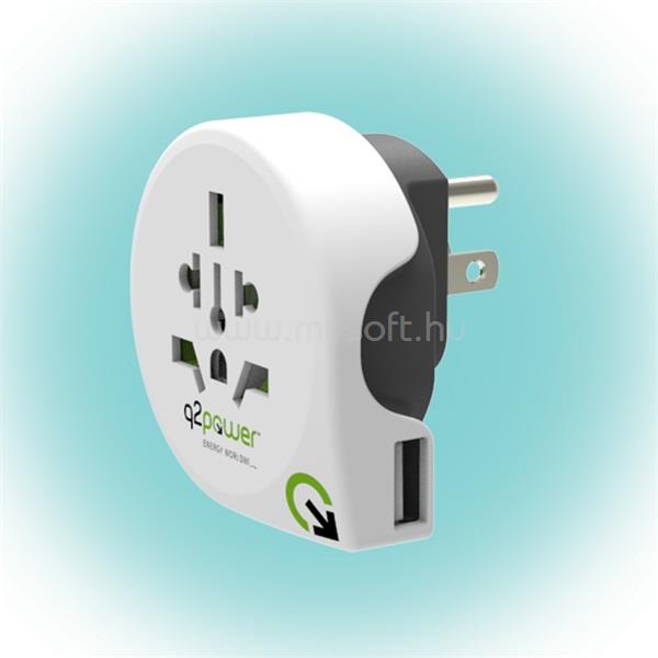 Q2POWER Q2WUS-USB Világ - USA USB utazó adapter