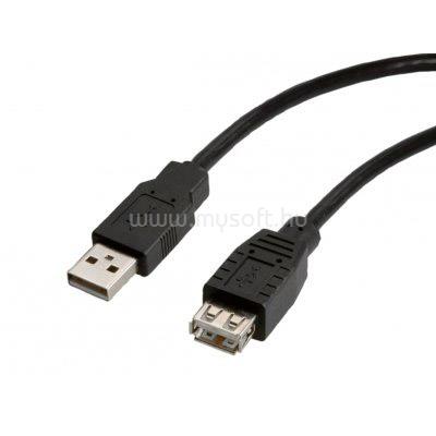 ROLINE kábel USB A-A Hosszabbító USB A (Male) to USB A (FeMale) 80cm