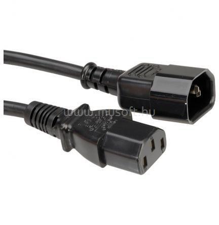 ROLINE kábel, C13 - C14, PC / Monitor, Tápkábel hosszabító 1,8m
