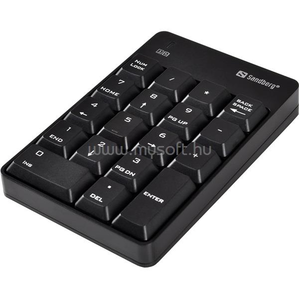 SANDBERG Numeric Keypad 2 numerikus vezeték nélküli billentyűzet (fekete)