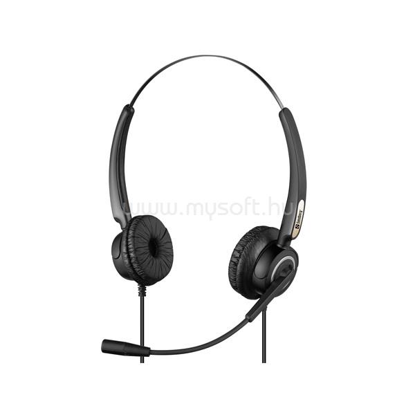 SANDBERG USB Office Headset Pro Stereo (USB; mikrofon; hangerő szabályzó; 2,1m kábel; fekete)