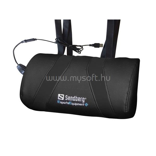 SANDBERG USB Massage Pillow gamer masszázs párna (USB, másszázs funkció, 2 sebesség fokozat, fekete)