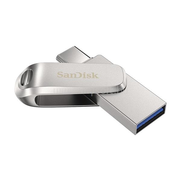 SANDISK Dual Drive Luxe Pendrive 128GB USB3.1+Type-C (ezüst)