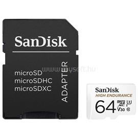 SANDISK 64GB Micro SDXC memória kártya High Endurance CL10 U3 V30 + adapter  (SDSQQNR-064G-GN6IA / 183566) SDSQQNR-064G-GN6IA small