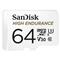 SANDISK 64GB Micro SDXC memória kártya High Endurance CL10 U3 V30 + adapter  (SDSQQNR-064G-GN6IA / 183566) SDSQQNR-064G-GN6IA small