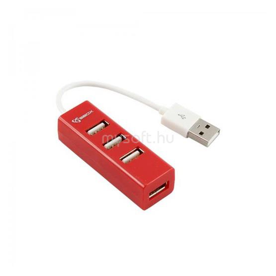 SBOX H-204 USB Hub USB-2.0 4 Port - Piros