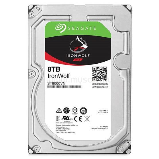 SEAGATE HDD 8TB 3,5" SATA 7200RPM 256MB IRONWOLF NAS