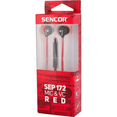 SENCOR SEP 172 piros mikrofonos fülhallgató