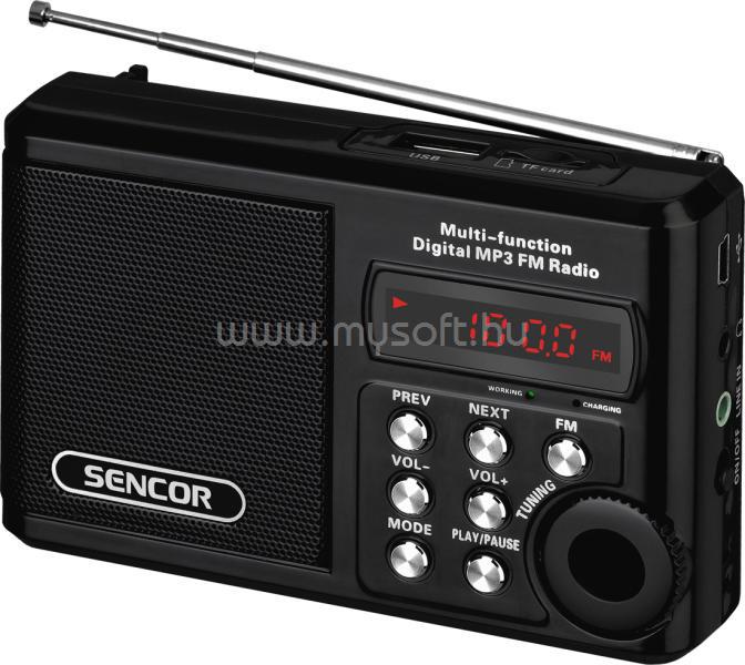 SENCOR SRD 215 B fekete MP3 lejátszó  és kisrádió