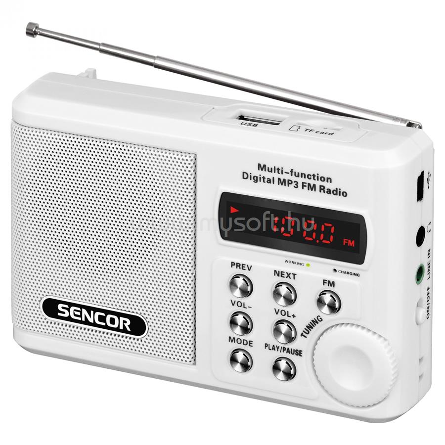 SENCOR fehér MP3 lejátszó  és kisrádió