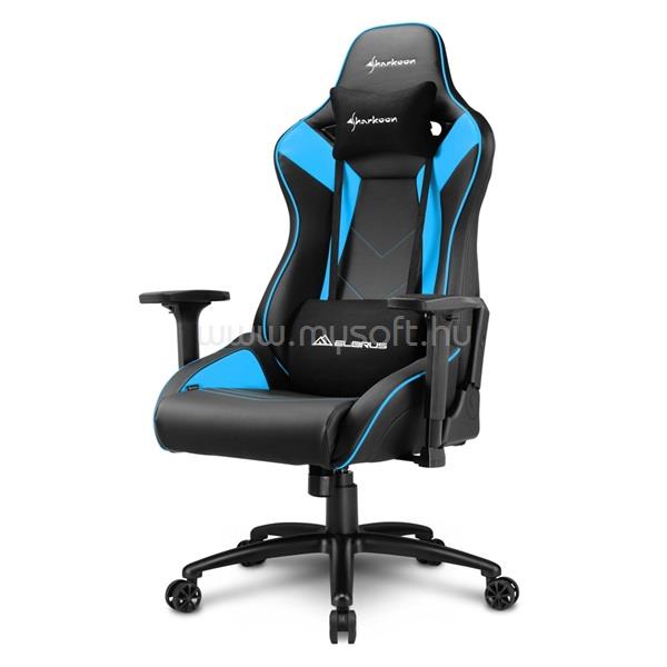 SHARKOON Gamer szék - Elbrus 3 Black/Blue (állítható magasság; állítható kartámasz; műbőr; acél talp; 150kg-ig)