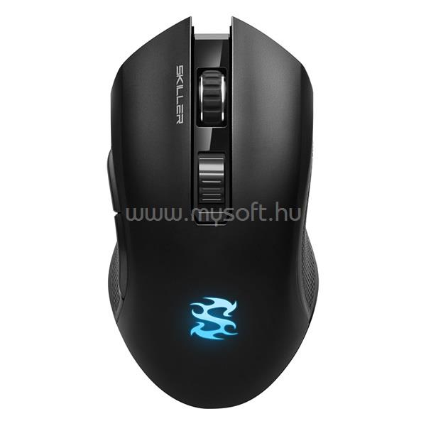 SHARKOON Vezeték nélküli Gamer Egér - Skiller SGM3 (vezeték nélküli, 7 gomb, optikai; 600-6000 DPI, RGB, fekete)