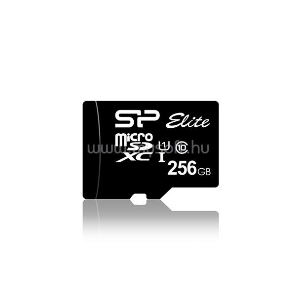 SILICON POWER Elite MicroSDXC memóriakártya 256GB. UHS-1 + adapter
