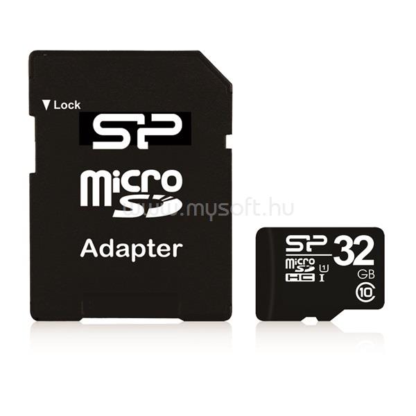 SILICON POWER MicroSDHC memóriakártya 32GB, Class10 + adapter