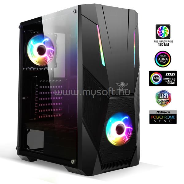 SPIRIT OF GAMER Rogue V RGB Fekete (Táp nélküli) ablakos ATX ház