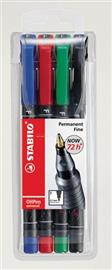 STABILO Alkoholos marker készlet, 0,7 mm, "OHPen F", 4 különböző szín STABILO_842/4 small