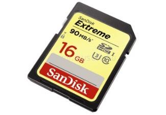 SANDISK Extreme SDHC memóriakártya 16GB, Class10, UHS-I U3