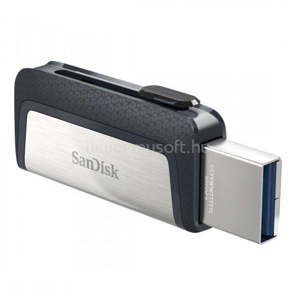 SANDISK Cruzer Ultra Dual Pendrive 64GB USB3.0+Type-C (fekete-ezüst)