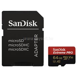 SANDISK Extreme Pro MicroSDXC memóriakártya 64GB, Class10 UHS-I U3 + adapter 183520 small