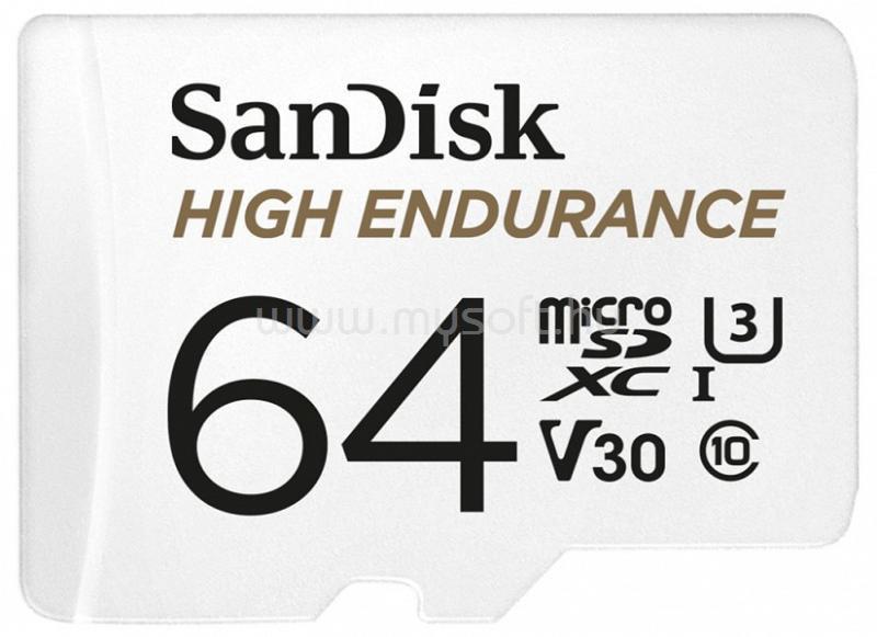 SANDISK High Endurance MicroSDXC memóriakártya 64GB, Class10, UHS-I, U3