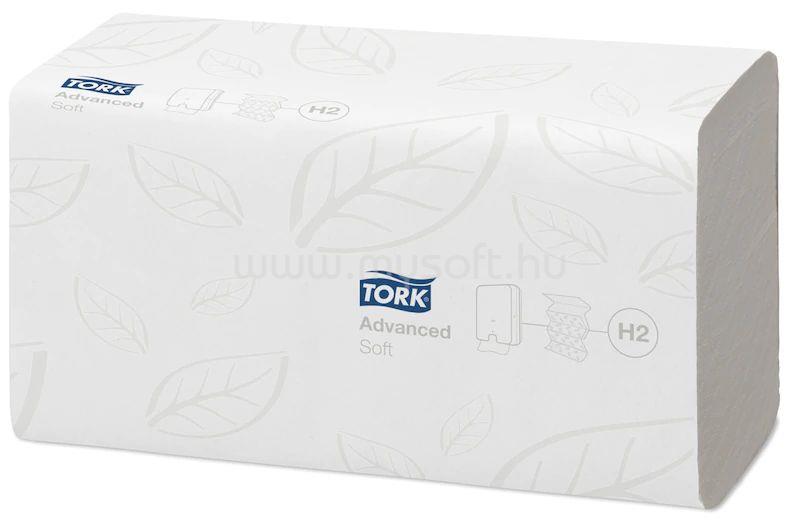 TORK H2 rendszer, Advanced, Xpress Soft Multifold kéztörlő, Interfold hajtás, 2 rétegű, 34 cm laphossz, fehér (21 db)