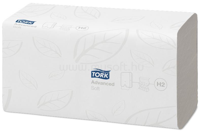 TORK H2 rendszer, Advanced, Xpress Soft Multifold kéztörlő, Interfold hajtás, 2 rétegű, 25.5 cm laphossz, fehér (180 lap/csomag, 21 db/karton)