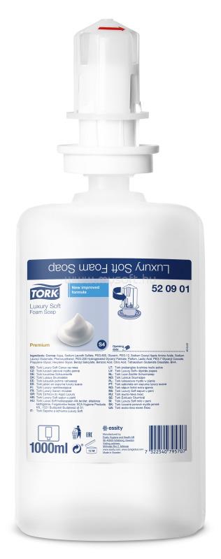 TORK S4 rendszer, Luxus Soft habszappan, 2500 adag, 1 liter