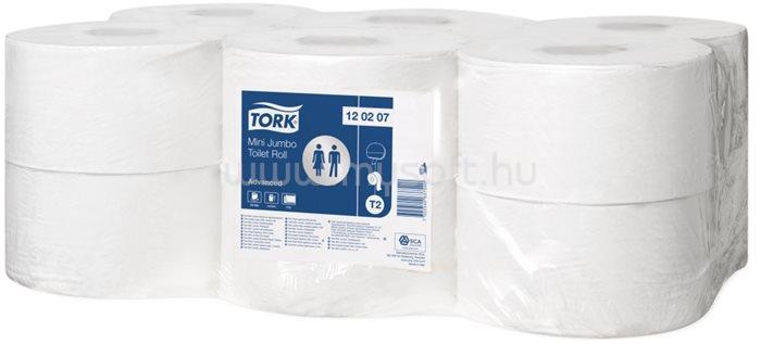 TORK T2 rendszer, Advanced Mini Jumbo toalettpapír, 2 rétegű, 19, 5 cm átmérő, fehér