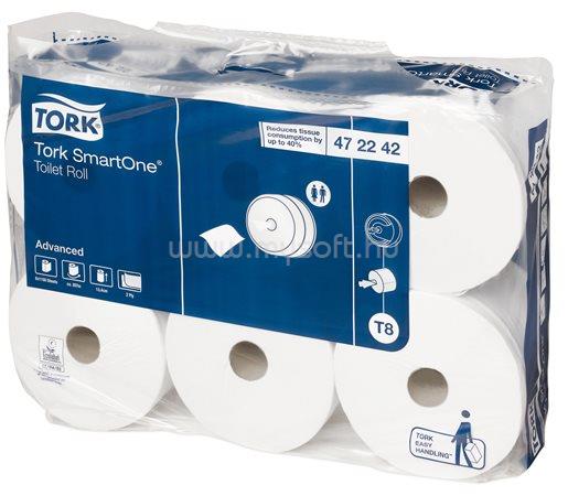 TORK T8 rendszer, SmartOne toalettpapír, 2 rétegű, 19,9 cm átmérő, fehér