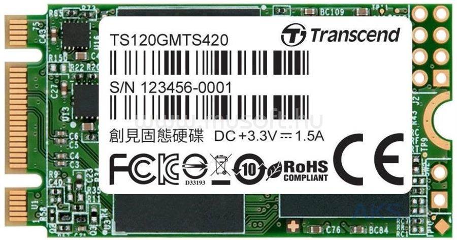 TRANSCEND SSD 120GB SATA M.2 42MM LONG MTS420