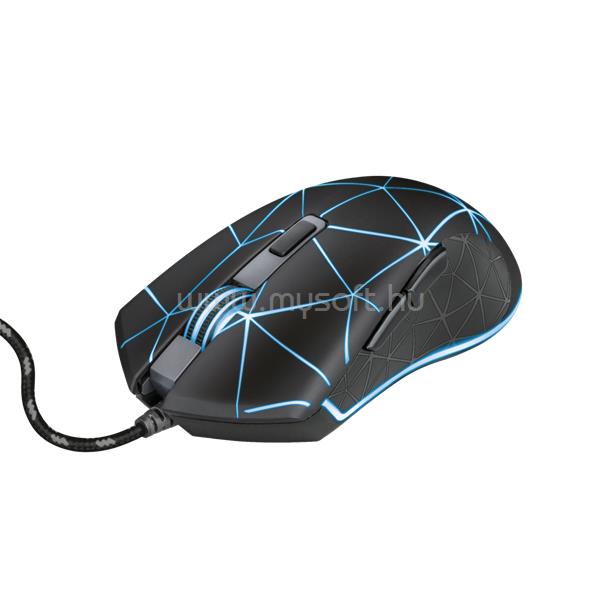 TRUST Egér Gamer - GXT 133 Locx (Optikai érzékelő; 800-4000DPI; 6 gomb; LED, 180cm kábel)