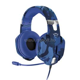 TRUST Fejhallgató - GXT 322B Carus (mikrofon; hangerőszabályzó; 3.5mm jack; nagy-párnás; kék, PS4) TRUST_23249 small