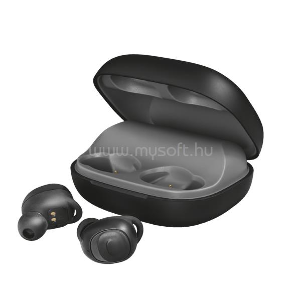 TRUST Fülhallgató Vezeték nélküli - Duet XP Bluetooth (fekete; BT5.0; akku; mikrofon; 2200mAh dokkoló; AAC codec)