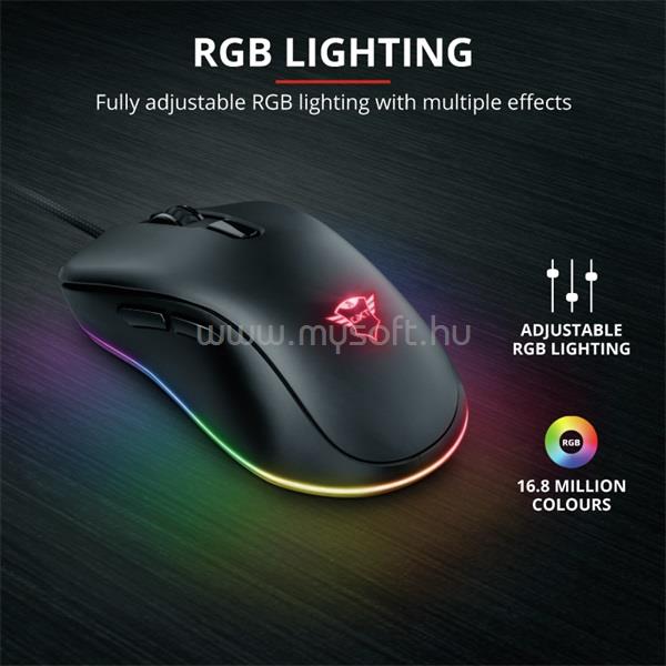 TRUST GXT 930 Jacx RGB fekete gamer egér