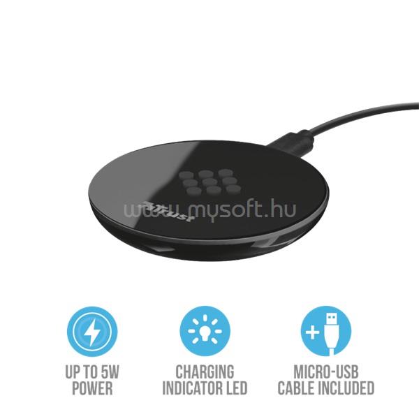 TRUST Primo wireless fekete QI töltő okostelefonhoz