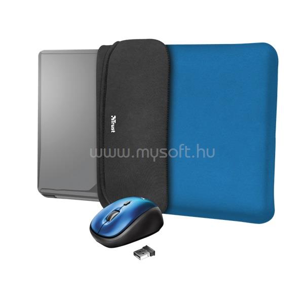 TRUST Yvo kék 15,6" notebook tok + wireless egér