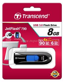 TRANSCEND Jetflash 790K Pendrive 8GB USB 3.0 (fekete) TS8GJF790K small