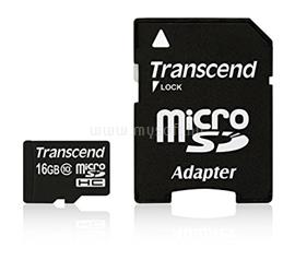 TRANSCEND microSDHC memóriakártya 16GB, Class10 + SD adapter TS16GUSDHC10 small