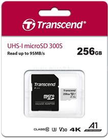 TRANSCEND MicroSDXC memóriakártya 256GB, Class10 + adapter TS256GUSD300S-A small