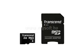 TRANSCEND Memóriakártya MicroSD 2GB + adapter TS2GUSD small