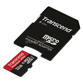 TRANSCEND microSDHC memóriakártya 32GB, Class10, UHS-I U1 + SD adapter TS32GUSDU1 small