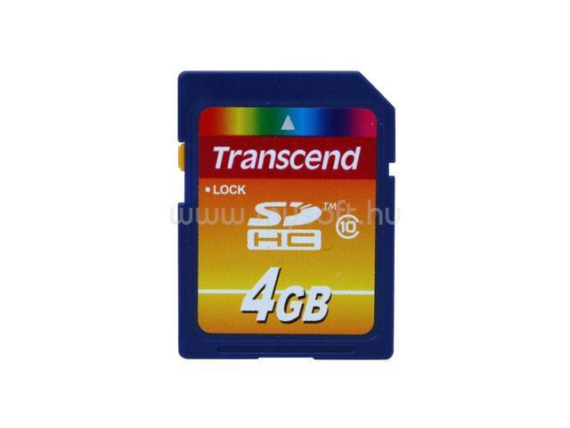 TRANSCEND SDHC memóriakártya 4GB, Class10