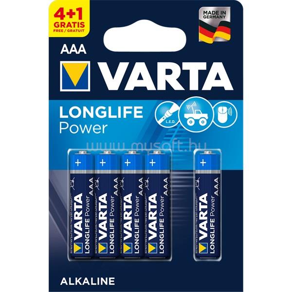 VARTA Longlife Power AAA (LR03) alkáli mikro ceruza elem 4+1db/bliszter